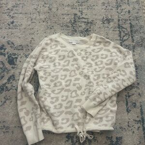 Barefoot Dreams CozyChic Ultra Lite Sweater in Cream and Gray